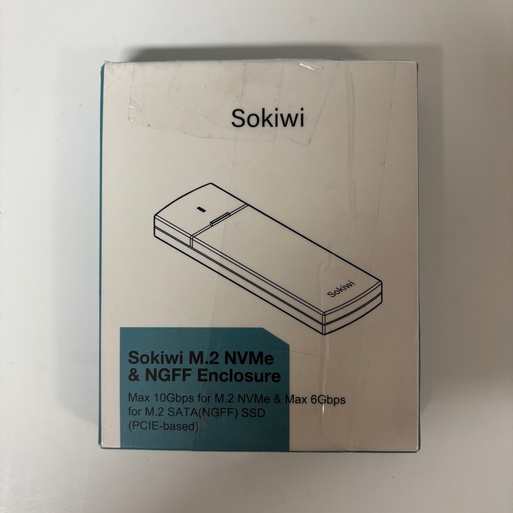 Sokiwi M.2 NVMe NGFF SSD Enclosure Aluminum Type C 10Gbps External Case SKUD0501